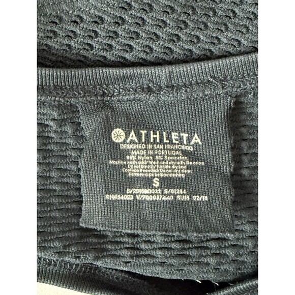 Athleta Dark Turquoise Slue sports bra‎ size Small Knit Pads strong Support - Picture 3 of 6